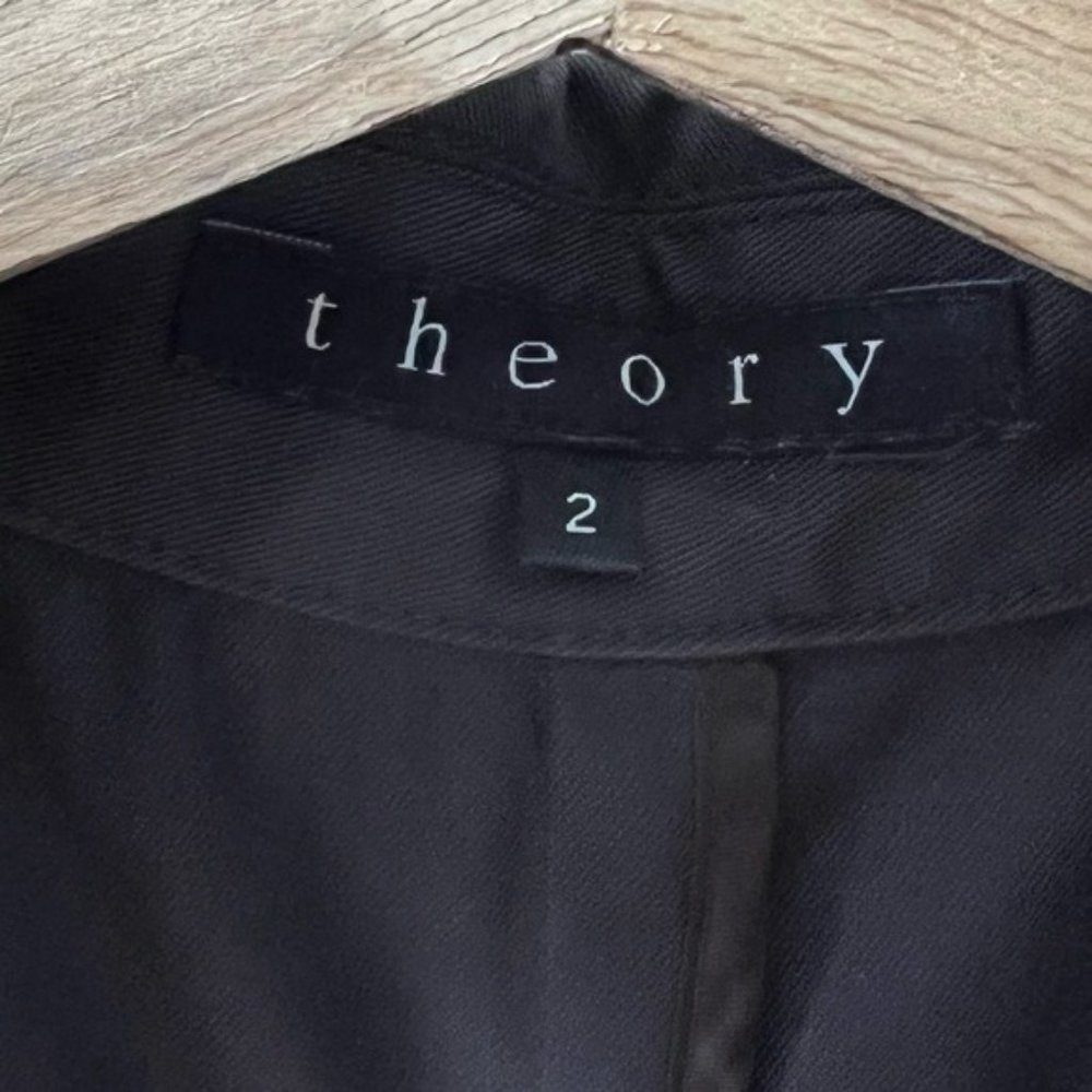 Theory Brown Single Button Blazer Jacket Cotton B - Picture 11 of 12